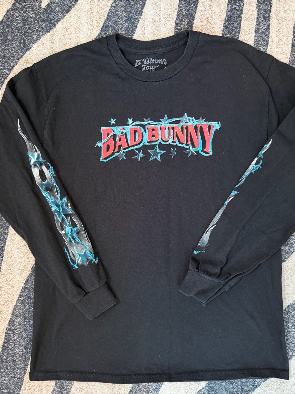 Bad Bunny LS Band Tee 2022 El Ultimo Tour Del Mundo Concert Merch T Shirt Medium